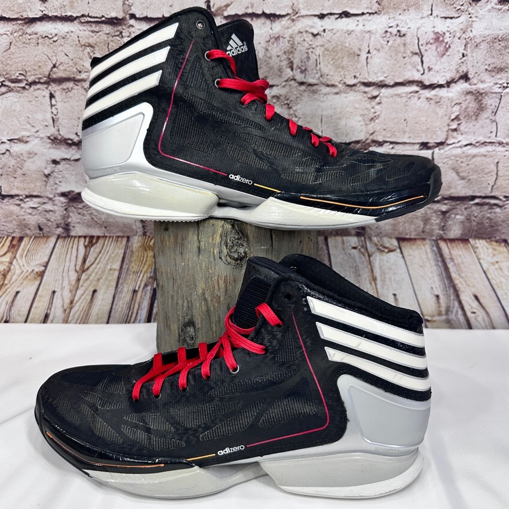 ADIDAS SPRINT WEB MENS HIGH TOP BASKETBALL SHOES 10.5 BLACK RED